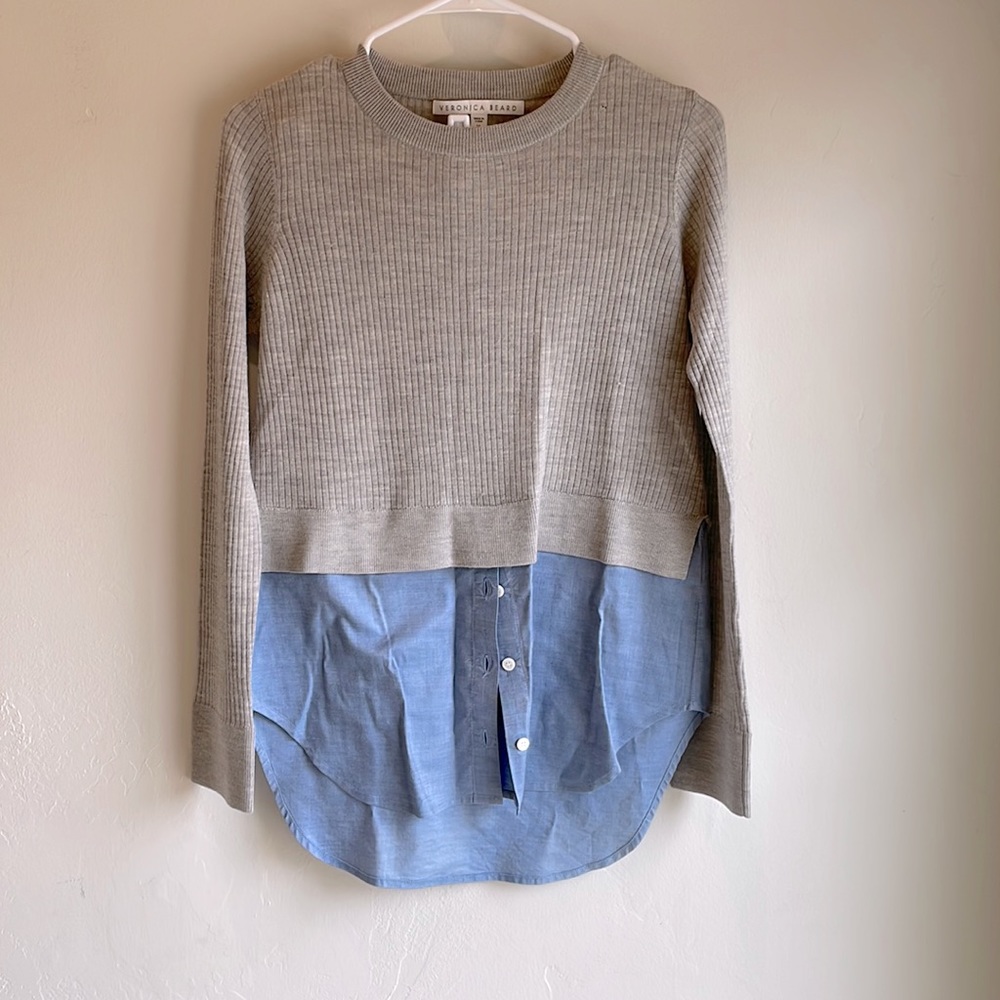 Veronica Beard mixed media sweater, size Medium